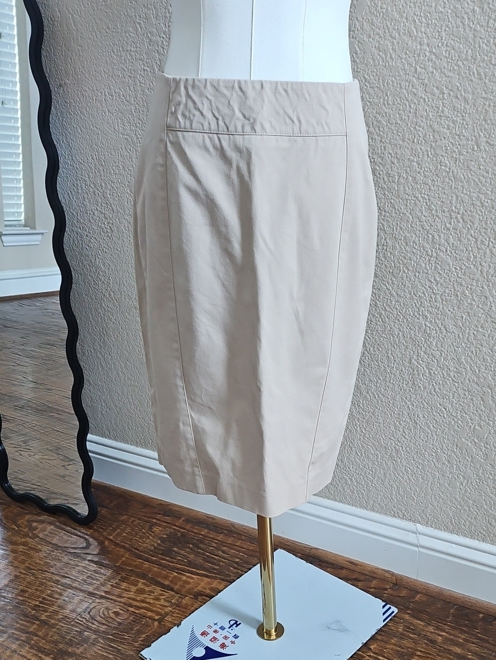 Ann Taylor Beige Tapered Pencil Skirt